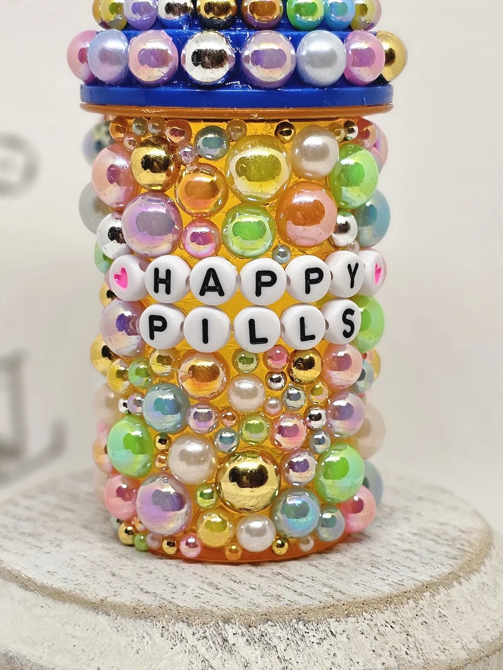 Beaded Custom Pill Bottle